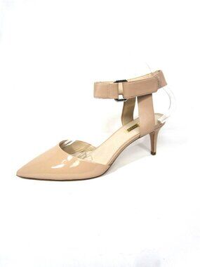 Louise et Cie Womens 9.5 Nude Grettah Ankle Strap Pump Point Toe Patent Leather
